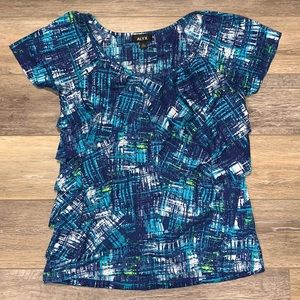 ALYX Ruffle Blue Scheme Short Sleeve Blouse